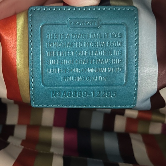 COACH Limited Edition FRANCINE TURQUOISE LEGACY TOTE BAG - Picture 9 of 15